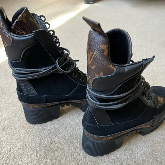 Louis Vuitton Black and Brown Women's Boots - Picture 2 of 7